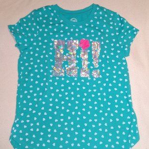 Wonder Nation Girls "Hi" crew neck T-shirt 7 8 M